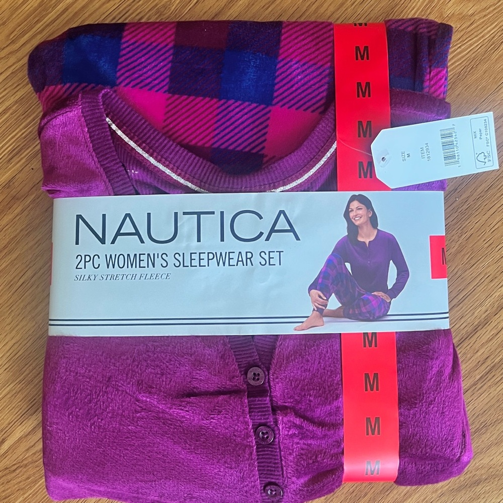 Nautica 2 piece cozy lounge sleepwear set women's medium M NEW NWT Great gift